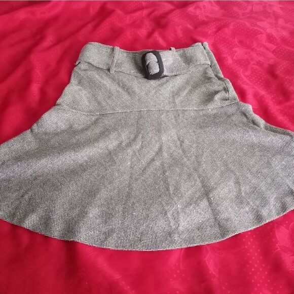 JoeBenbasset 1 HighWaist FuffleFlare HerringboneSequinPolyesterWool Zipper Skirt - Picture 1 of 8
